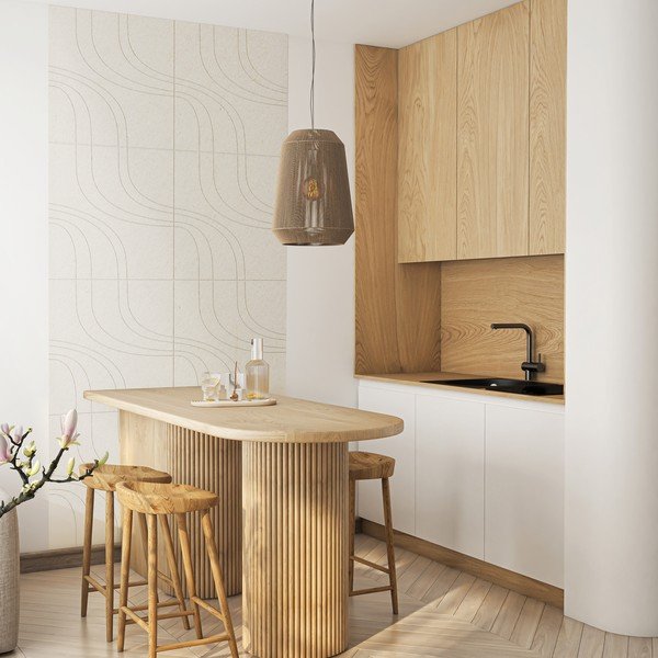 Tekstila akustiskie paneļi (2 gab.) 60x60 cm Waves II – Styler-image-2