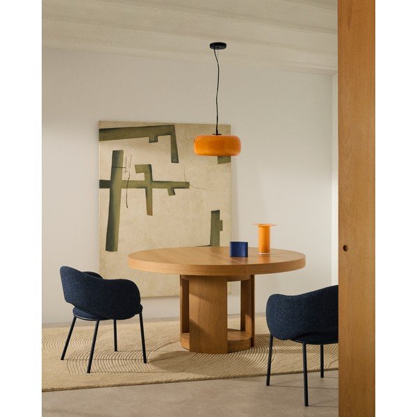 Oranža LED piekaramā lampa ar stikla abažūru ø 38 cm Reig – Kave Home-image-4