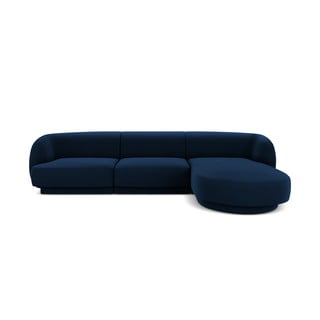 Zils samta stūra dīvāns (labais stūris) Miley – Micadoni Home