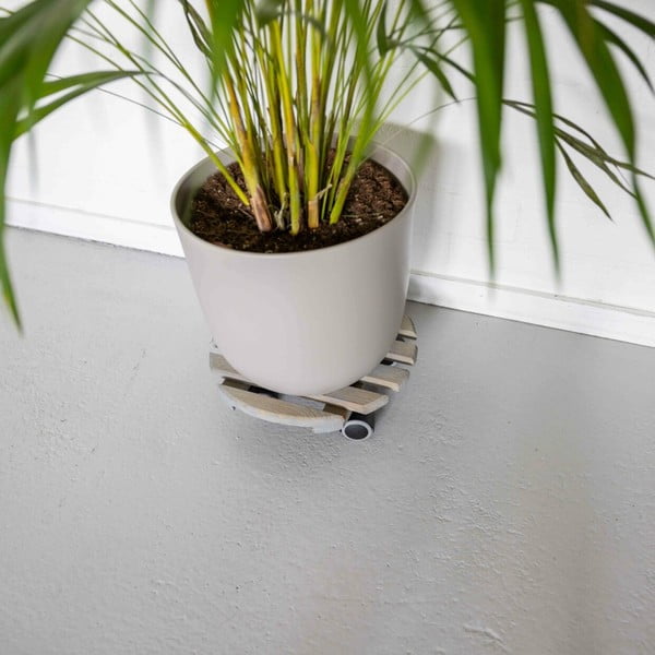Koka pārvietojams puķu podu statīvs ø 29 cm (augstums 8 cm) Indoor – Esschert Design-image-1