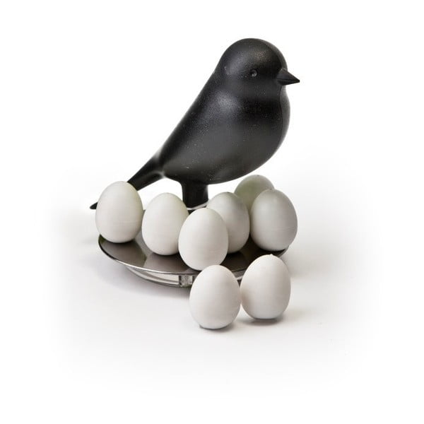 Melns statīvs ar magnētiem Qualy Magnetic Egg Sparrow