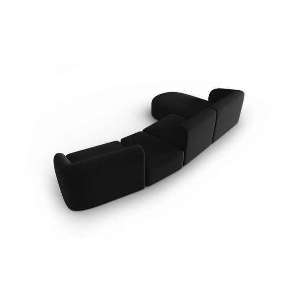 Melns samta stūra dīvāns (ar kreiso stūri/ar zvilni) Paolo – Milo Casa-image-3