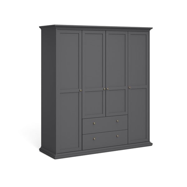 Pelēks drēbju skapis 181x201 cm Paris – Tvilum-image-2