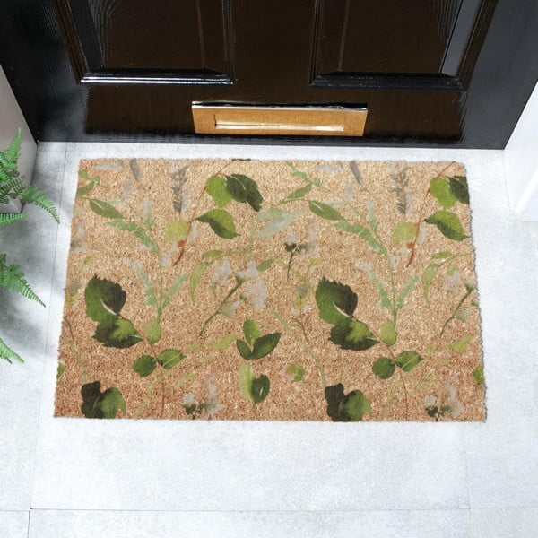 Kokosšķiedras kājslauķis 40x60 cm Watercolour Leaves – Artsy Doormats-image-2