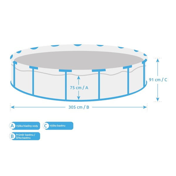 Baseins ar stabilu konstrukciju ø 305 cm dziļums 91 cm Florida – Marimex-image-3