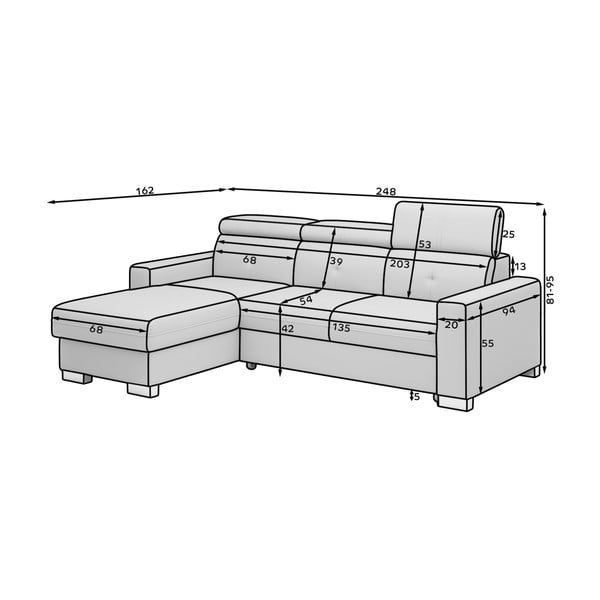 Bēšs salokāms/ar uzglabāšanas vietu stūra dīvāns (ar labo stūri/ar zvilni) Fresia – ELTAP-image-4