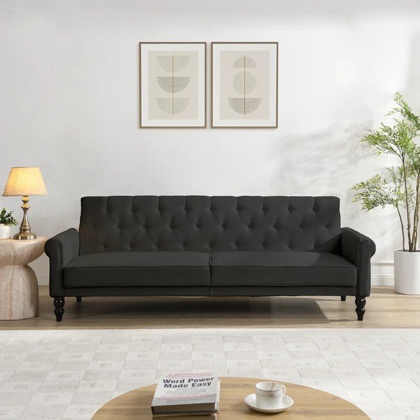 Antracīta pelēks regulējams/salokāms dīvāns 222 cm Tyne – Støraa-image-1