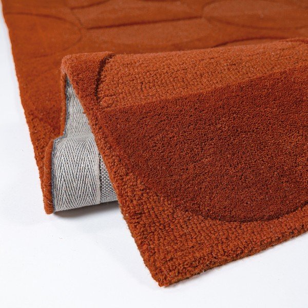 Terakotas oranžs ar rokām darināts vilnas celiņa paklājs 60x230 cm Gigi – Flair Rugs-image-3