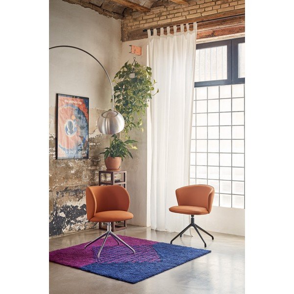 Oranžs polsterēts ēdamistabas krēsls Mogi – Teulat-image-1