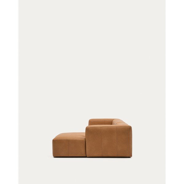 Brūns ādas stūra dīvāns (ar labo stūri/ar zvilni) Blok – Kave Home-image-2
