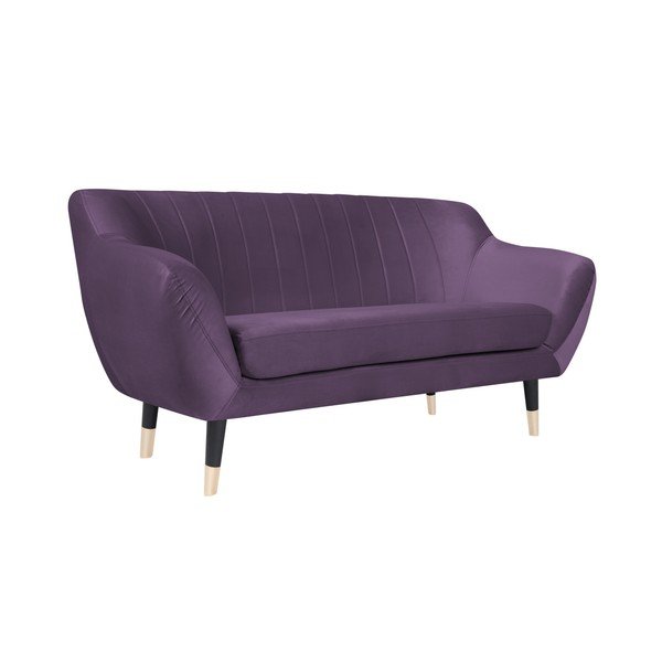Violets dīvāns ar melnām kājām Mazzini Sofas Benito, 158 cm-image-2
