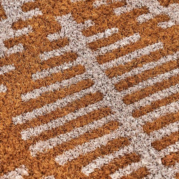 Kokosšķiedras kājslauķis 60x40 cm Boho White – Casa Selección-image-1