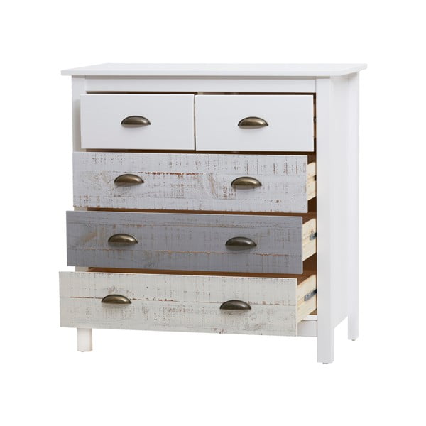 Balta un pelēka kumode ar 4 atvilktnēm Marckeric Romantica, 79 x 80 cm-image-4