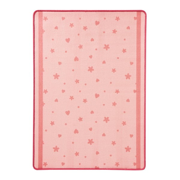 Bērnu rozā paklājs Zala Living Stars & Hearts, 100 x 140 cm