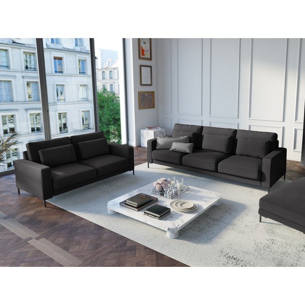Tumši pelēks divvietīgs dīvāns Interieurs 86 Seine, 158 cm-image-1
