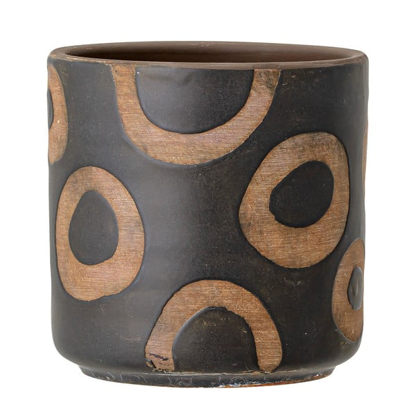 Melns terakotas puķupods Bloomingville Avo, augstums 12 cm-image-2