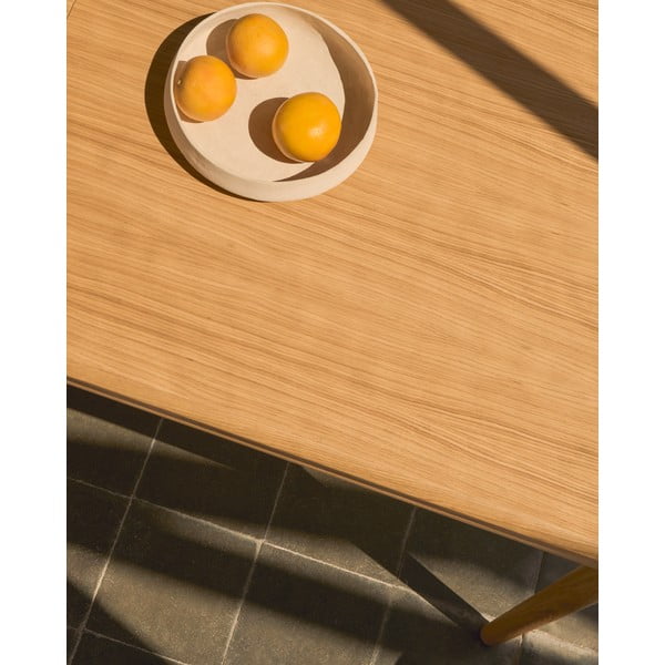 Izvelkams ēdamgalds ar papildu galda virsmu ar ozolkoka imitāciju 90x200 cm Lenon – Kave Home-image-3