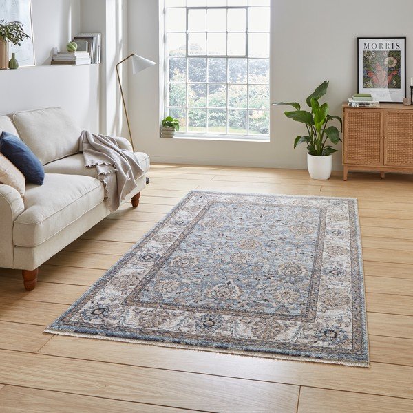 Zils/krēmkrāsas celiņa paklājs 80x300 cm Vintage – Think Rugs-image-1