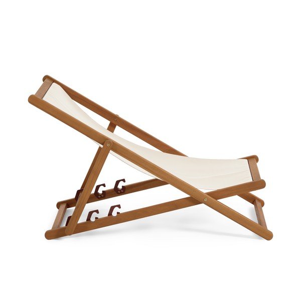 Krēmkrāsas saliekams pludmales atpūtas krēsls no akācijas koka Kave Home Adredna-image-4