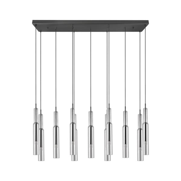 Melna/sudraba krāsas LED piekaramā lampa ar stikla abažūru Lucent – Trio Select