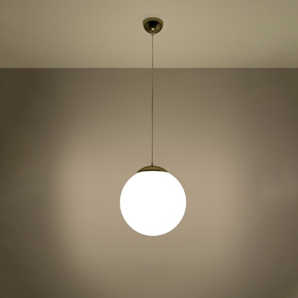 Zelta krāsas piekaramā lampa ar stikla abažūru ø 30 cm Cezab – Sollux-image-3