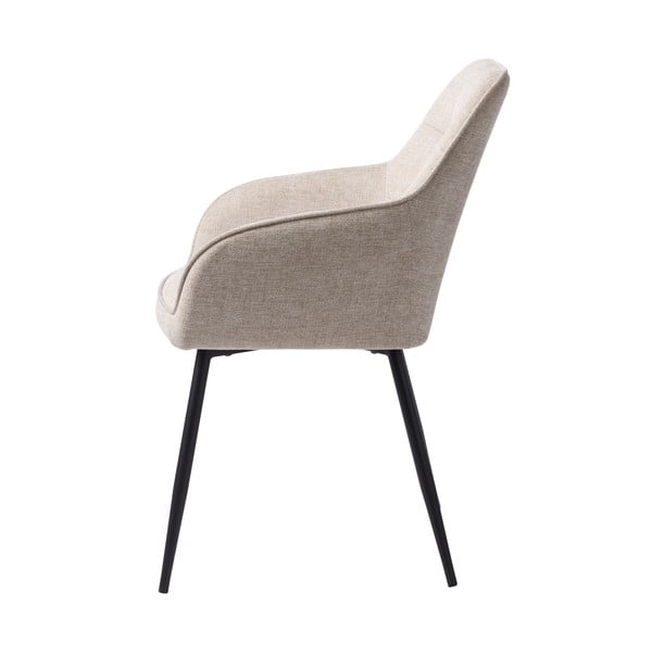 Bēšs polsterēts ēdamistabas krēsls ar roku balstiem Nolan – Unique Furniture-image-3