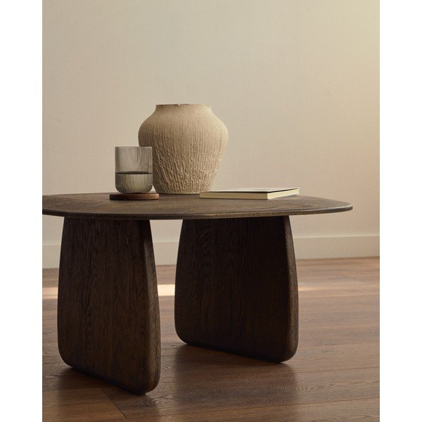 Ozola masīvkoka sānu galdiņš 70x71 cm Pirita – Kave Home-image-1