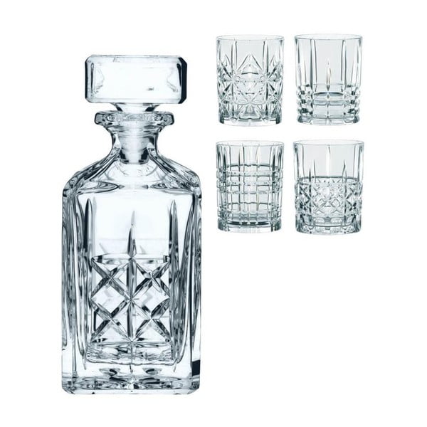 Dekantera un 4 viskija glāžu komplekts no kristāla stikla Nachtmann Highland Whisky Set