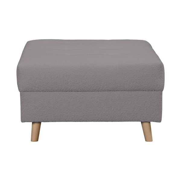 Tumši pelēks pufs no buklē auduma Ariella – Ropez-image-3