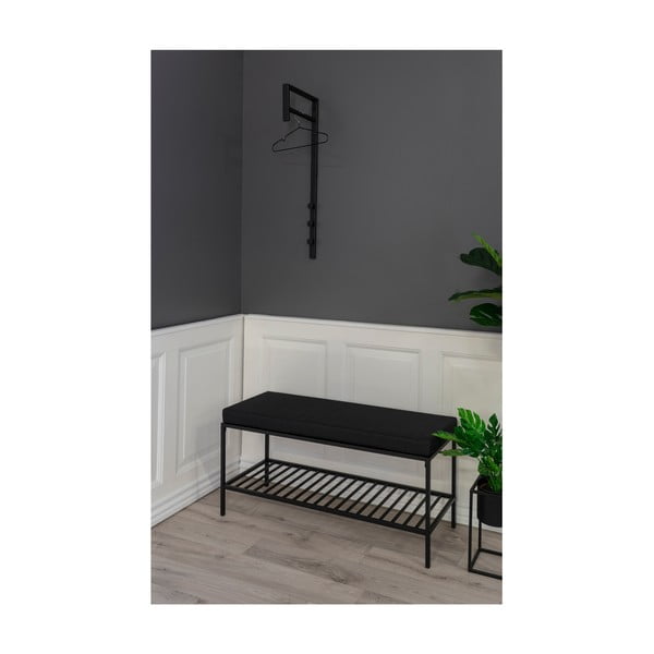 Melns metāla sienas pakaramais Trento – House Nordic-image-3