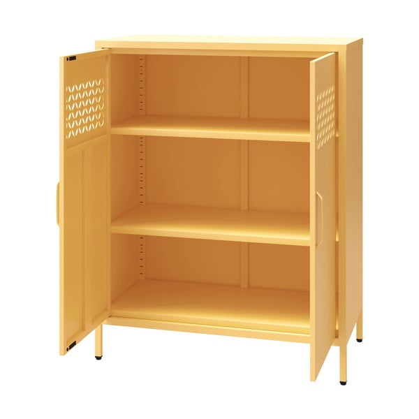 Dzeltens metāla skapītis 80x102x40 cm Annie – Støraa-image-3