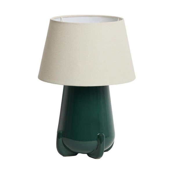 Zaļa/ziloņkaula krāsas keramikas galda lampa (augstums 45,5 cm) Odra – Kave Home