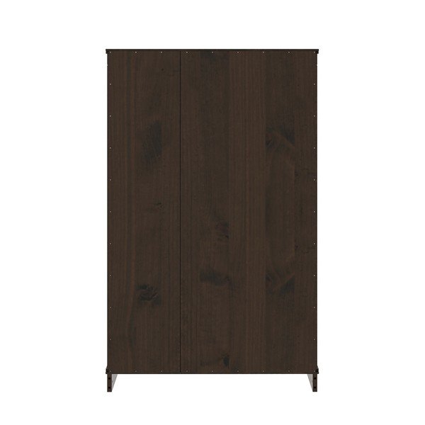 Tumši brūna priedes masīvkoka vitrīna 74x118x35 cm Anita – Støraa-image-4