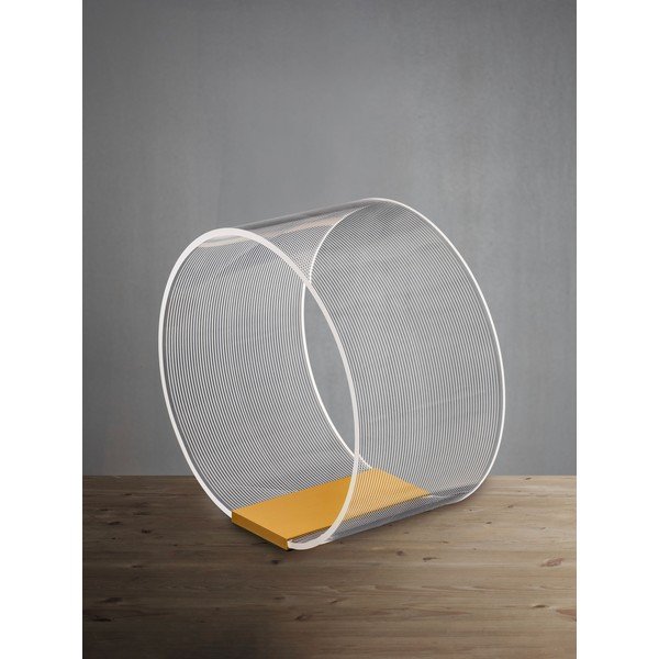Zelta krāsas alumīnija LED galda lampa ar regulējamu spilgtumu ar akrila stikla abažūru (augstums 28 cm) Valentin – Nova Luce-image-3