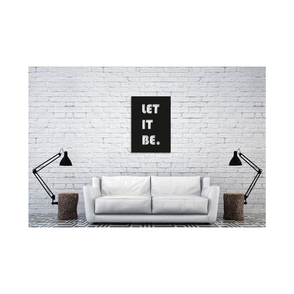 Melns sienas dekors Oyo Concept Let It Be, 35 x 50 cm