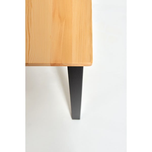 Ēdamgalds no priedes koka ar melnu konstrukciju Bonami Essentials Sydney, 70 x 70 cm-image-3