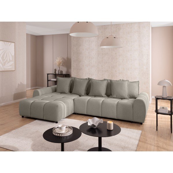 Pelēkbrūns stūra dīvāns (ar kreiso stūri/ar zvilni) Albane  – Ropez-image-1