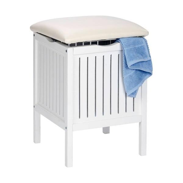 Balta koka taburete ar uzglabāšanas vietu Wenko Oslo-image-2