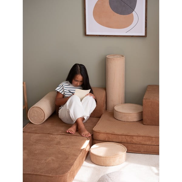 Brūns velveta bērnu dīvāns 132 cm Settee – Wigiwama-image-2