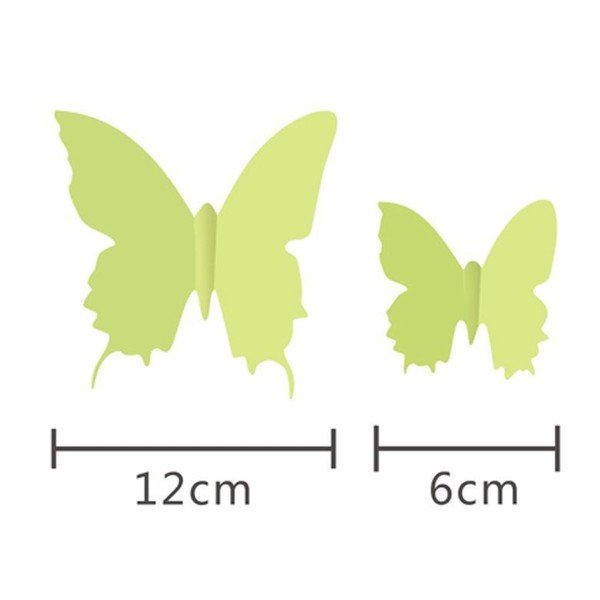 12 tumsā spīdošu 3D uzlīmju komplekts Ambiance Butterflies-image-3
