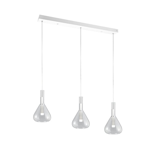 Balta LED piekaramā lampa ar stikla abažūru Cipera – CINQUE