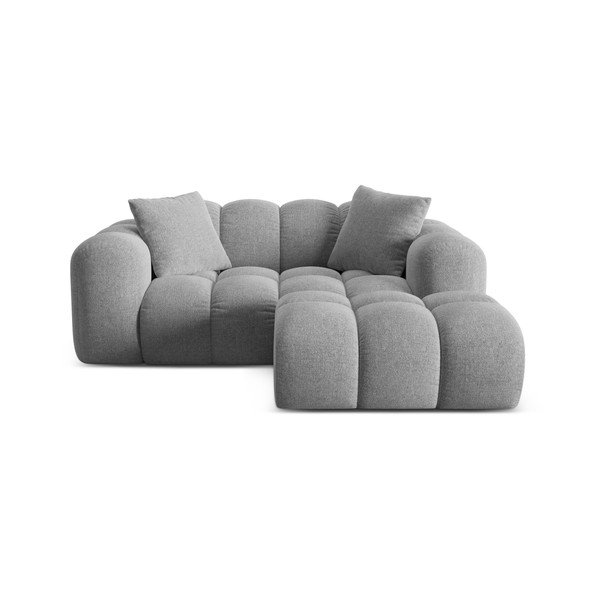 Gaiši pelēks stūra dīvāns no šenila auduma (ar labo stūri/ar zvilni) Treno – Cosmopolitan Design