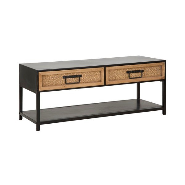 Melns/dabīga toņa metāla TV galdiņš 95x38x38 cm Hanoi – Mauro Ferretti-image-2