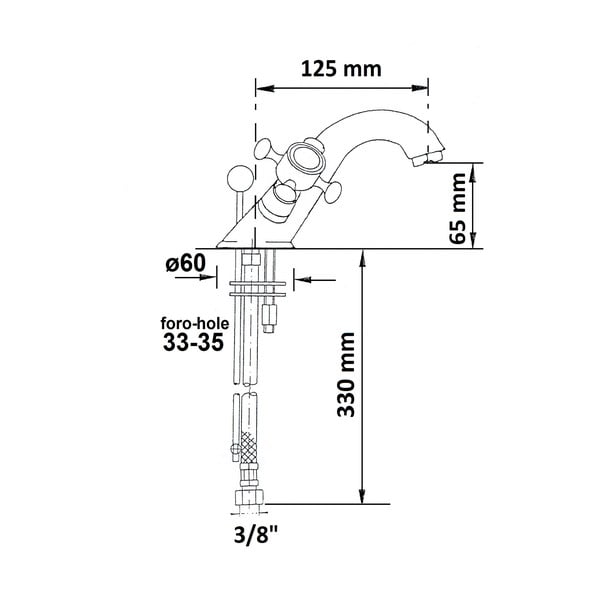 Bronzas krāsas stāvošs jaucējkrāns izlietnei Antea – Sapho-image-3