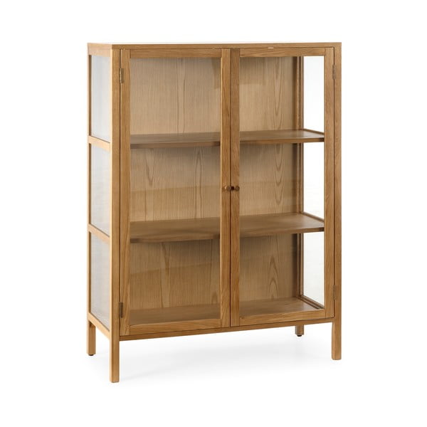 Dabīga toņa vitrīna ar ozolkoka imitāciju 90x126x40 cm Ceci – MOME-image-3