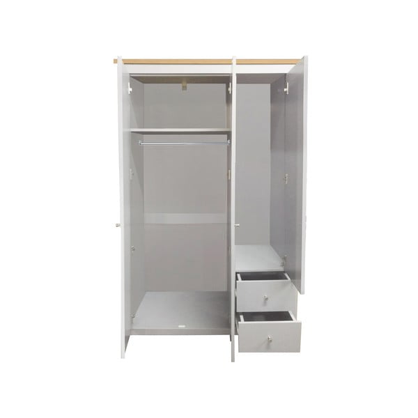 Pelēks/dabīga toņa drēbju skapis ar ozolkoka imitāciju 112x180 cm Emerald – Støraa-image-1