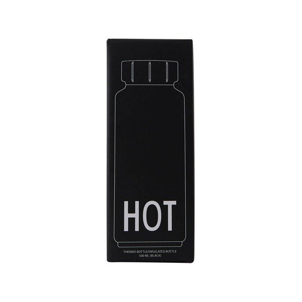 Melna termo pudele Design Letters Hot, 500 ml-image-2