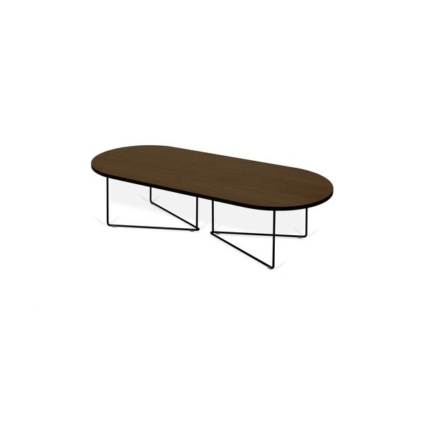 Žurnālgaldiņš ar valriekstkoka imitācijas virsmu 136x60 cm Oval – TemaHome-image-2