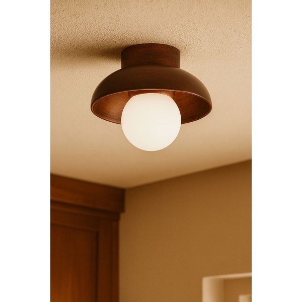Brūna griestu lampa ar stikla abažūru ø 24 cm Elsa – Opviq lights-image-2