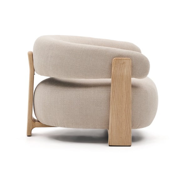 Bēšs atpūtas krēsls no šenila auduma Granite – Kave Home-image-3